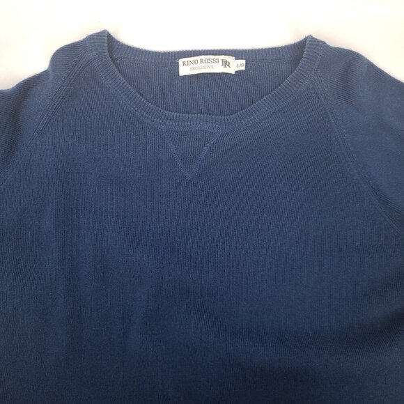 Rino Rossi Knit Sweater Blue Women's Large 100% Cotton Long Sleeve - Picture 6 of 14